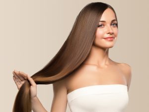 a women with smooth and long hair