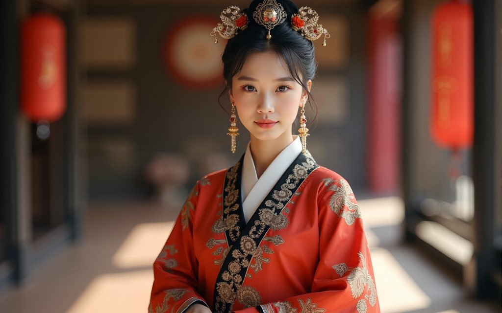 woman wearing ancient chinese hanfu