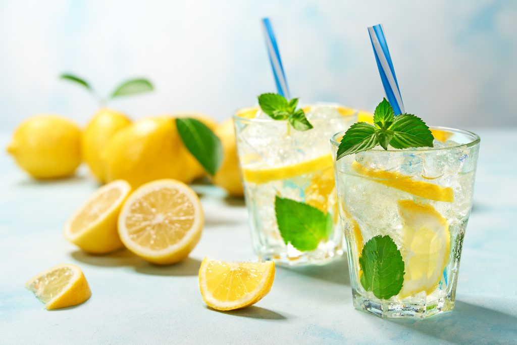 two glasses of lemonade