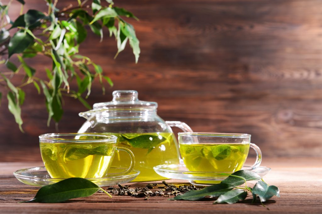cups of green tea